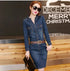 Slimming Women's Denim Dress Medium Length Short Sleeves Smooth Silhouette